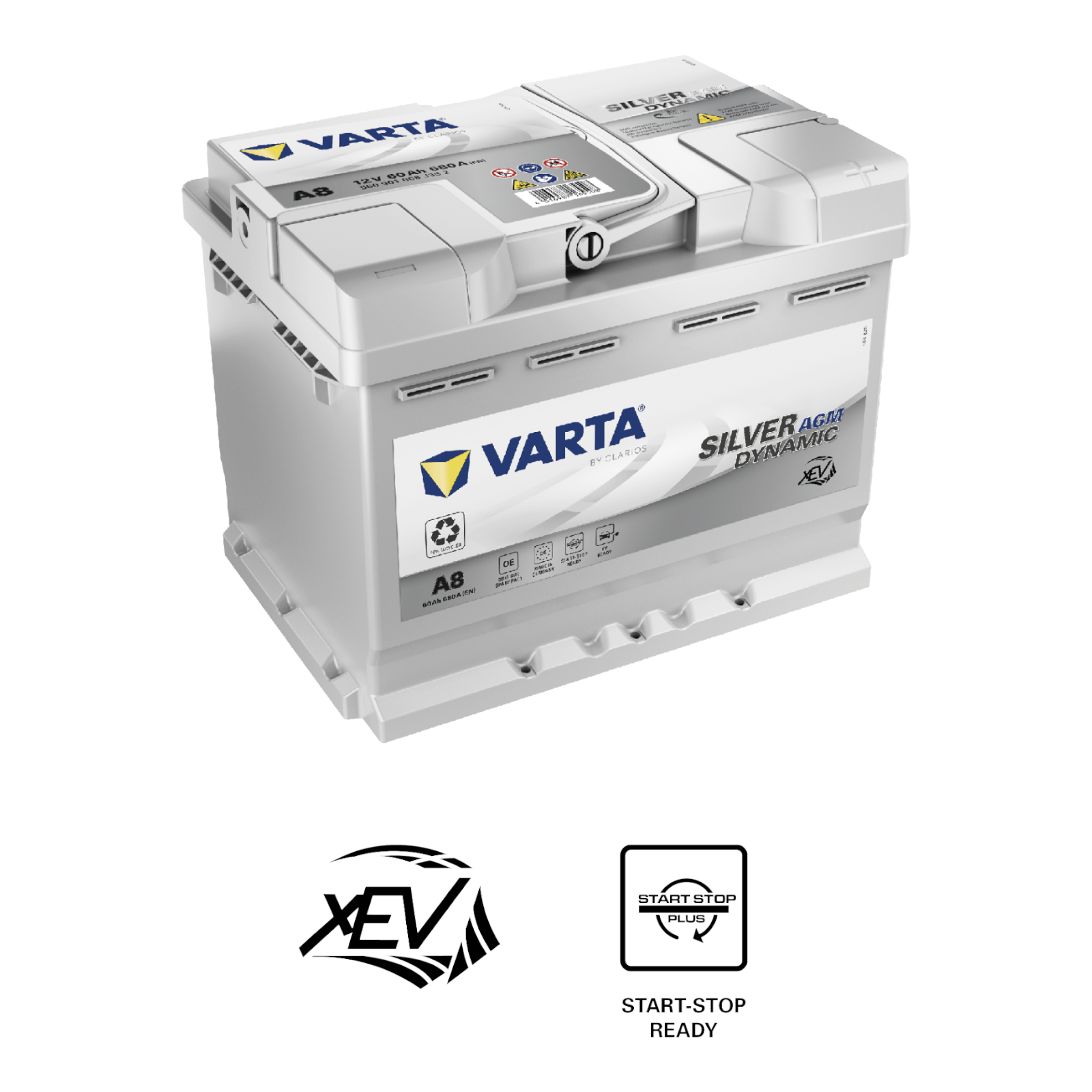 BATTERIA VARTA SILVER DYNAMIC AGM A8 60Ah 680A